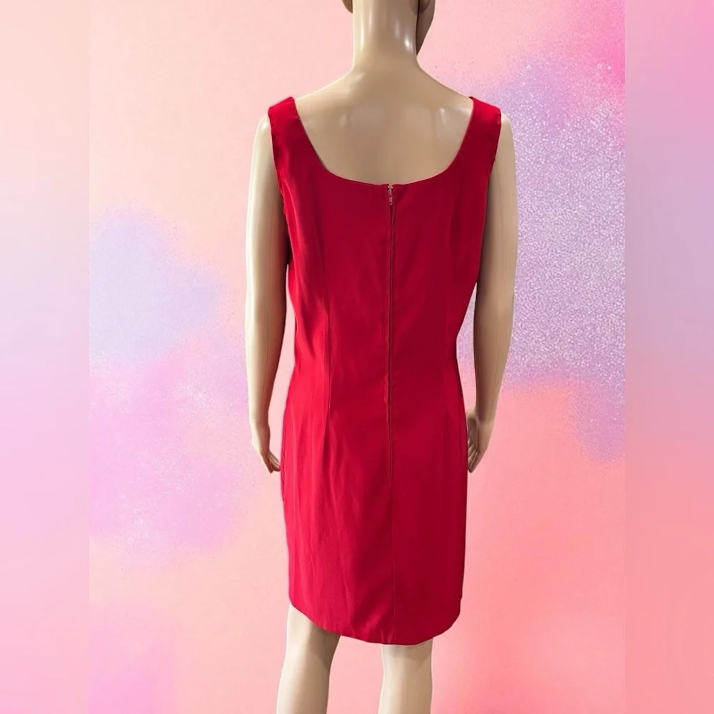 2 piece business lipstick red jacket and dress set vintage woman Suit-L/XL